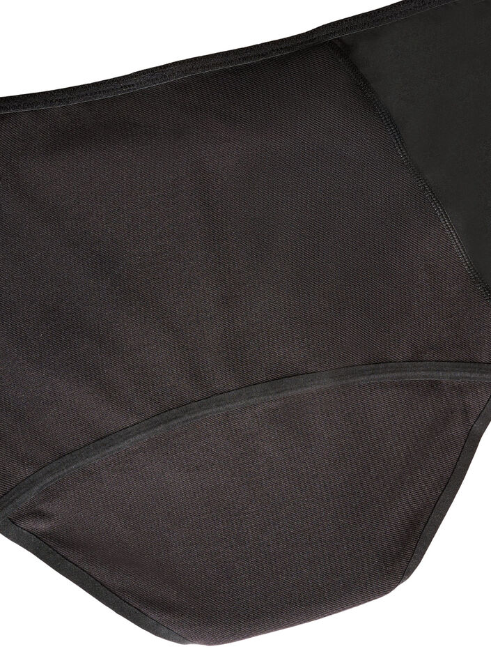 Culotte menstruelle de nuit taille haute en coton, Noir, Packshot image number 4
