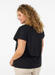 T-shirt en coton avec d&eacute;tails au crochet, Noir, Model image number 2