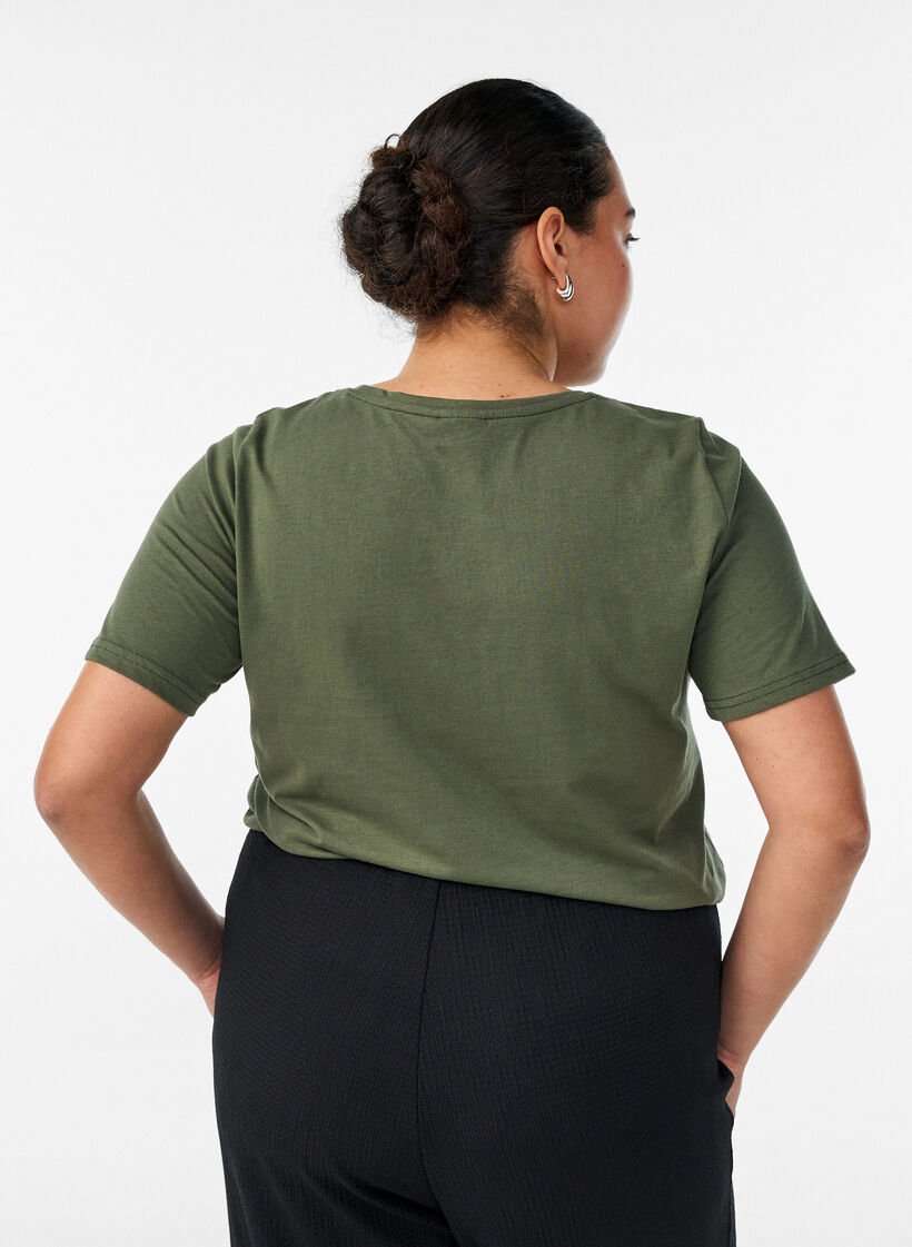 T-shirt imprim&eacute;, Vert, Model image number 2