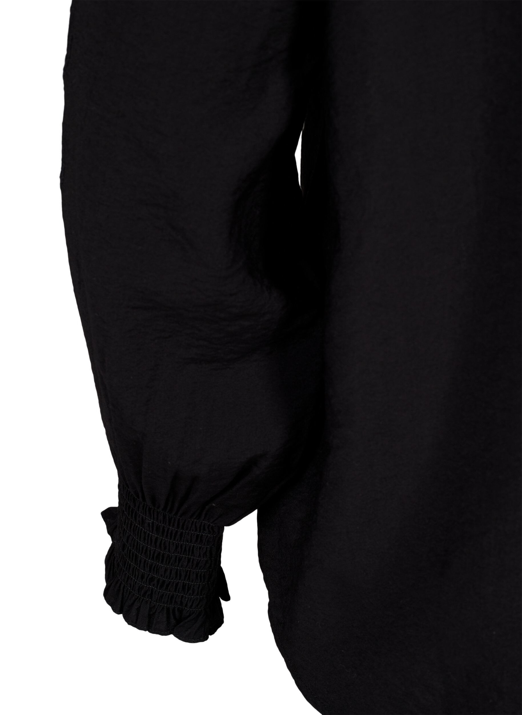 Zizzi Chemisier avec volants et broderie anglaise, Black, Packshot image number 3