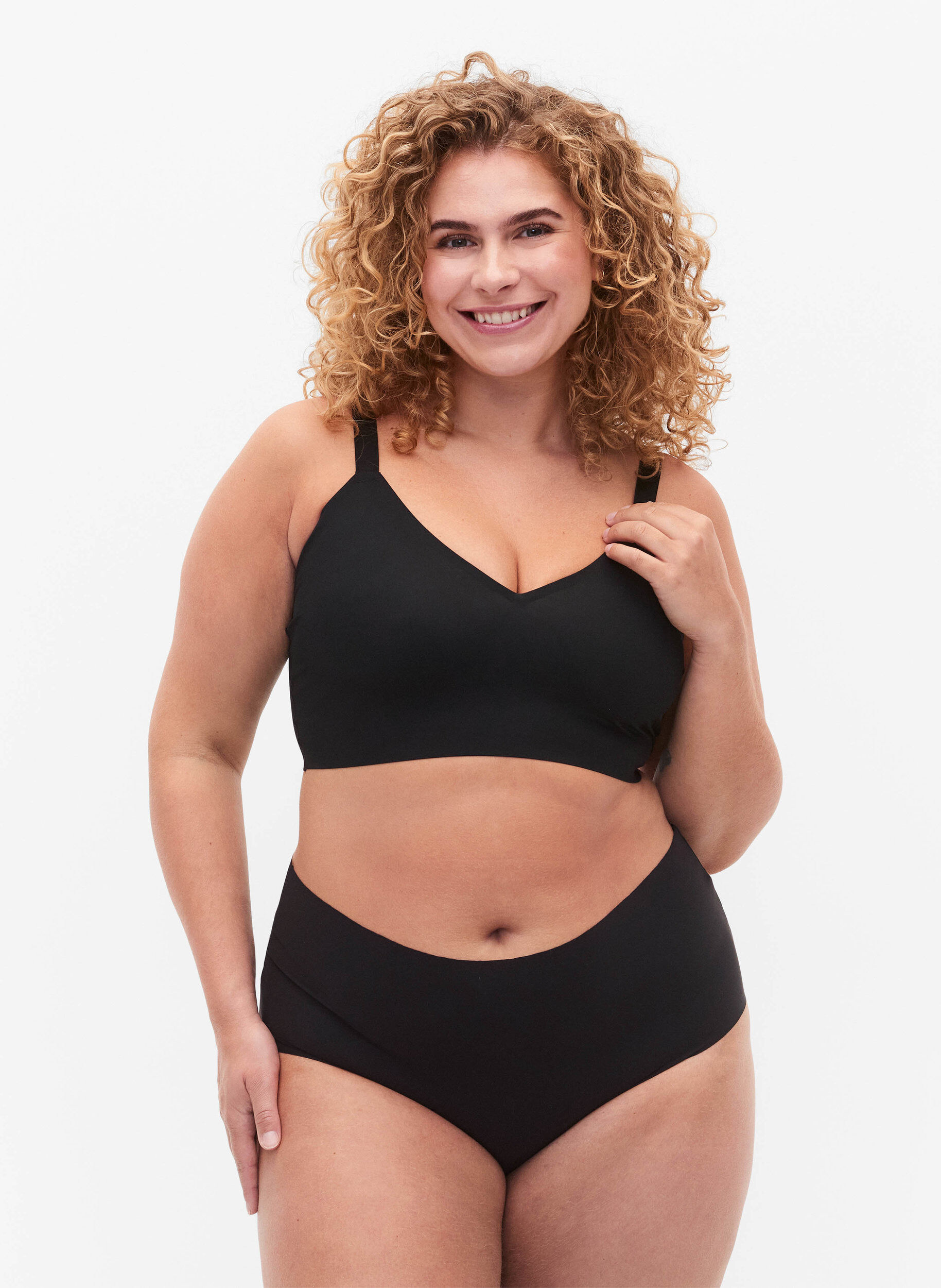 Lot de 2 culottes sans coutures, Noir, Model
