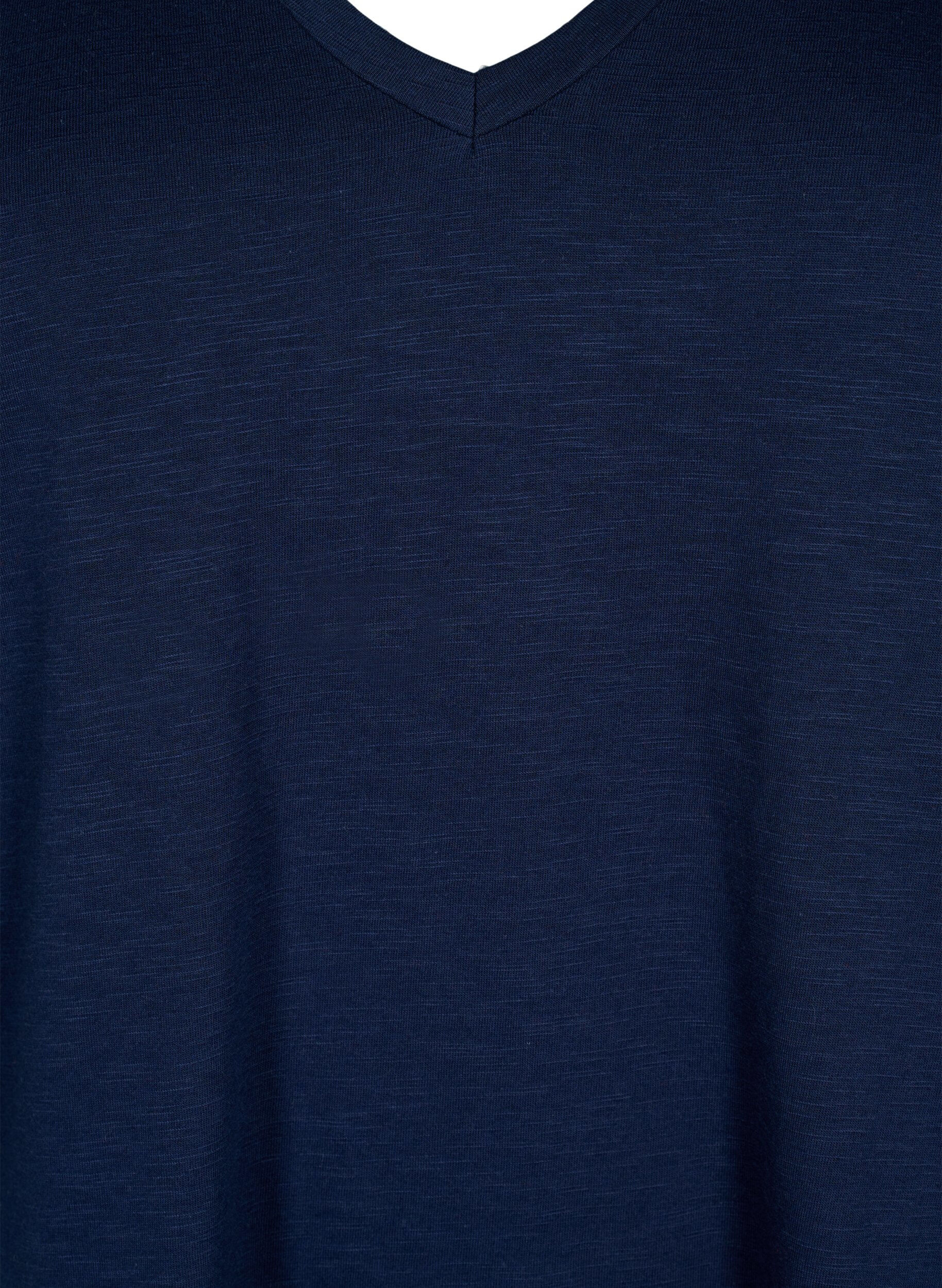 ZizziT-shirt basique &agrave; manches courtes et col en V, Bleu, Packshot image number 2