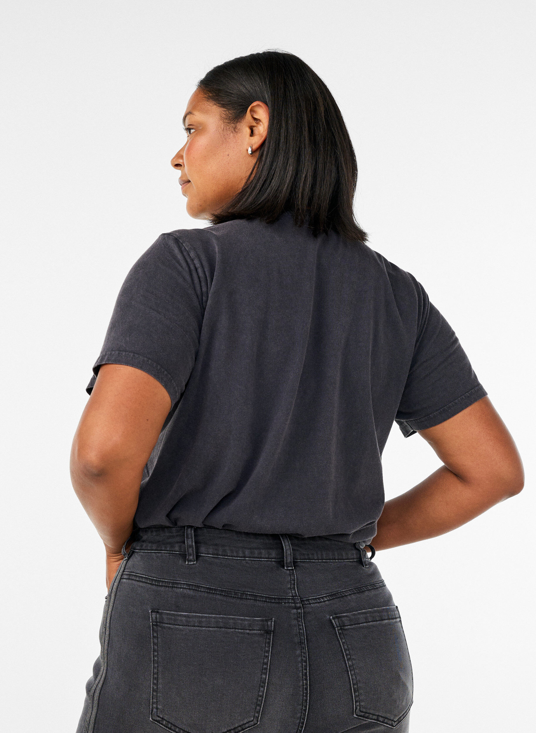 ZizziT-shirt graphique en coton bio, Gris, Model image number 2