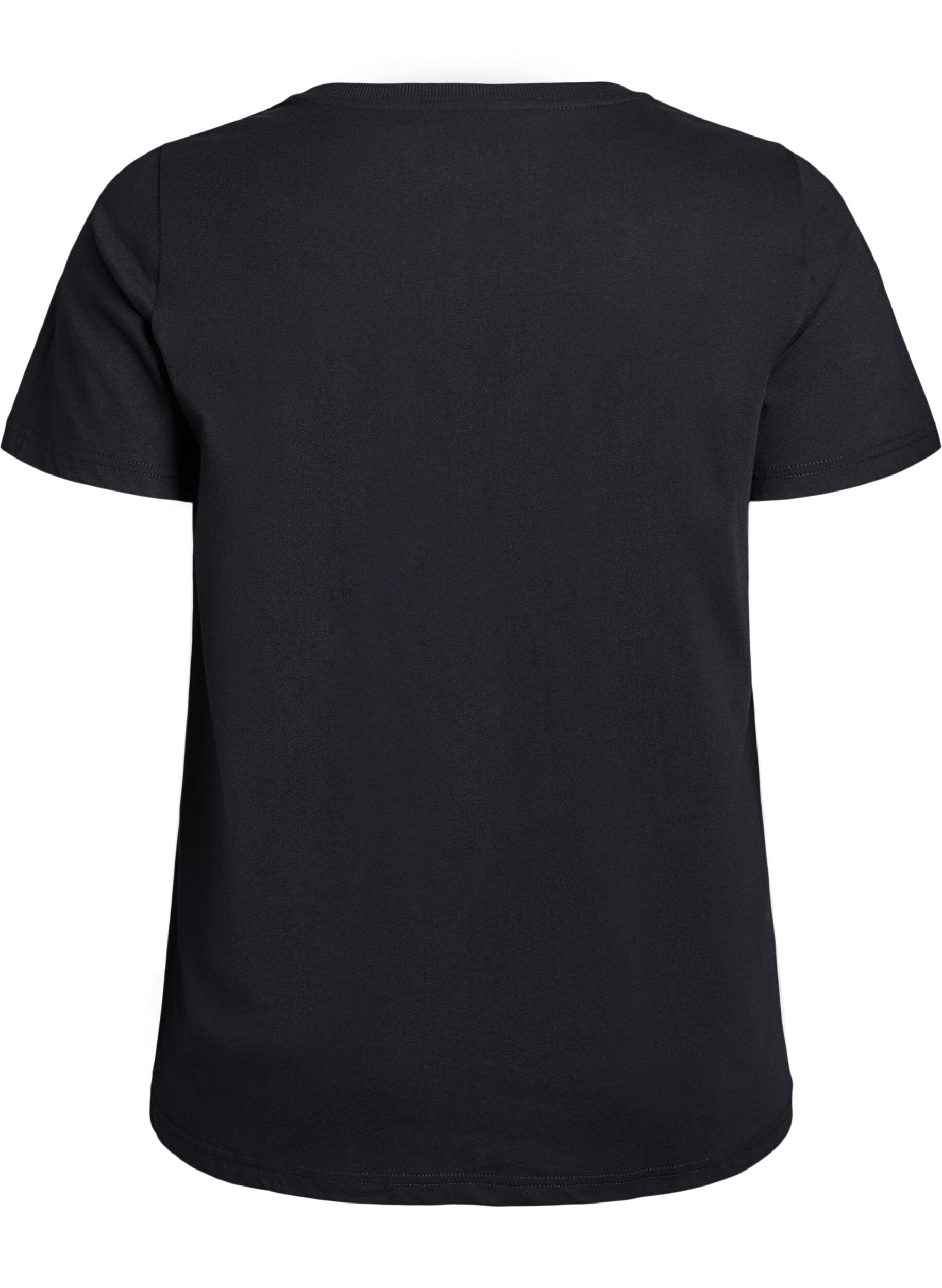 Zizzi T-shirt de No&euml;l en coton bio, Noir, Packshot image number 1