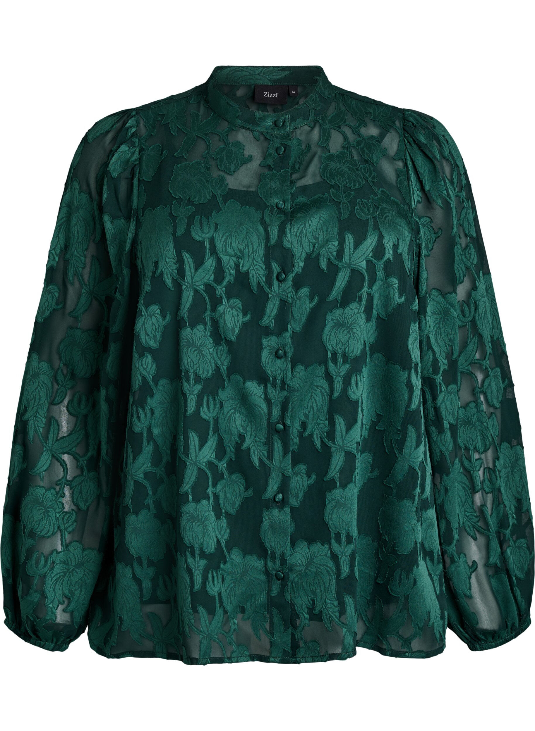 Blouse avec boutons et motif fleuri
