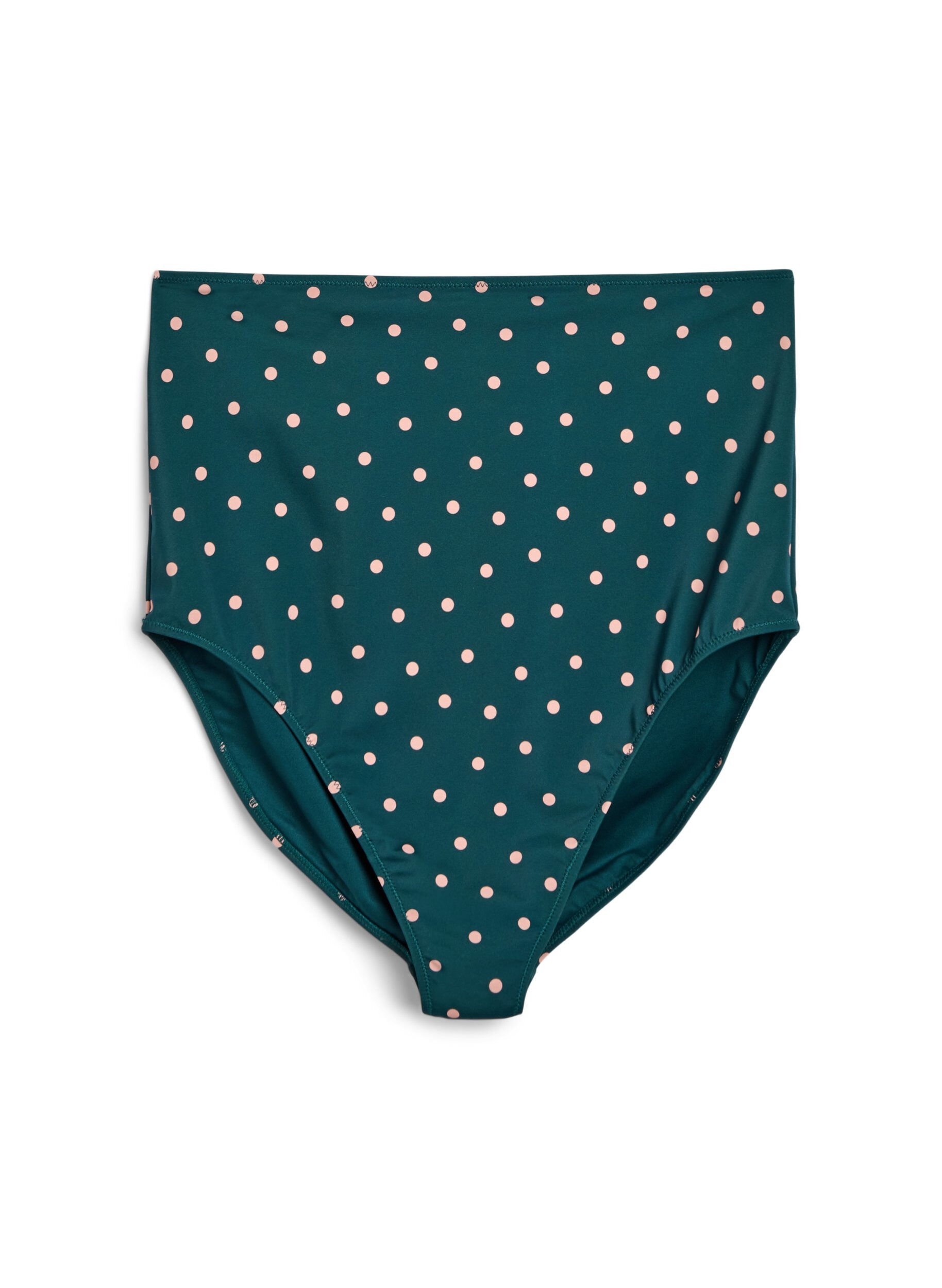 Bas de bikinis taille haute &agrave; pois