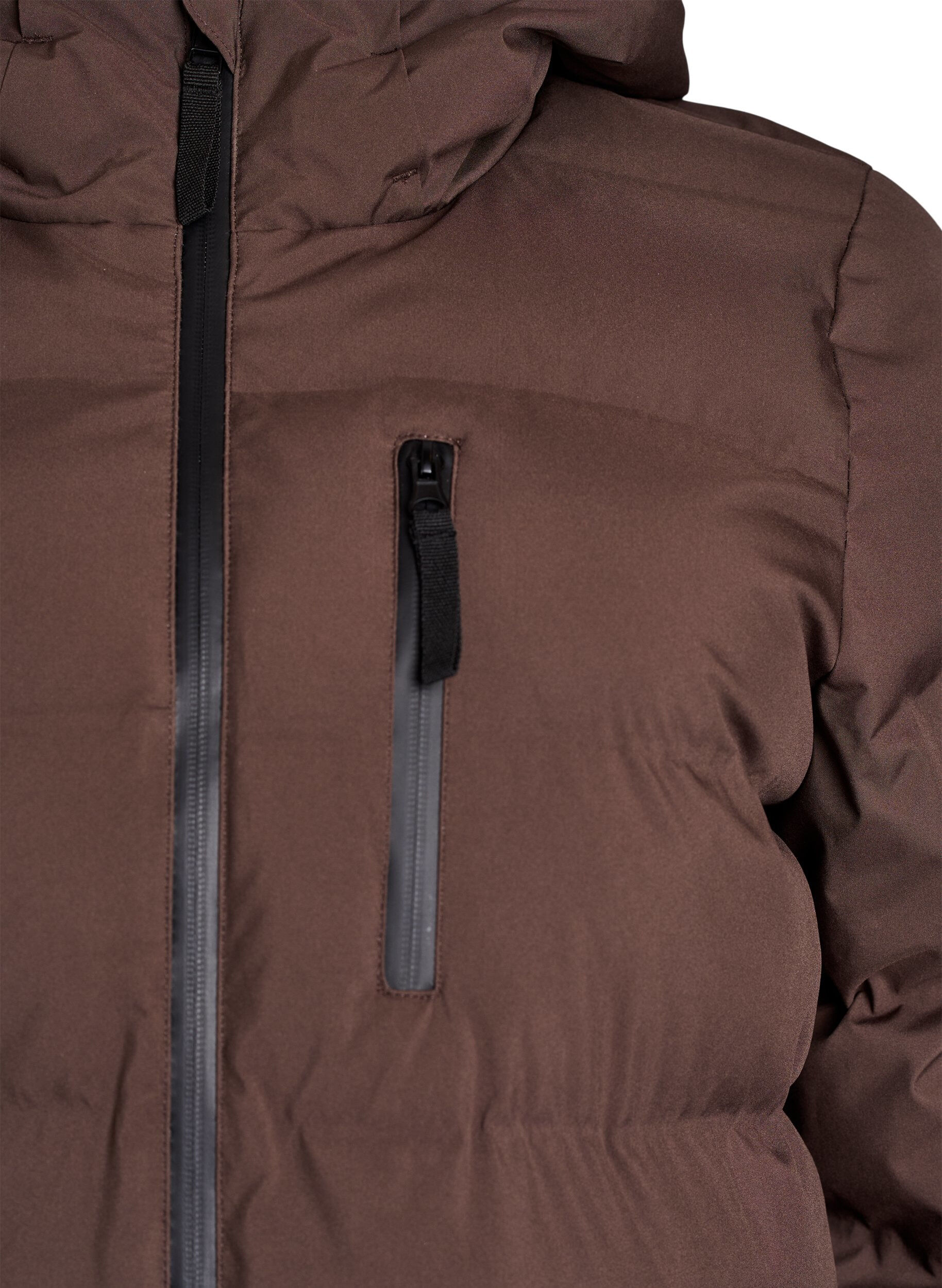 Zizzi Doudoune avec capuche et poches, Marron, Packshot image number 2