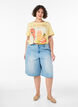 T-shirt en coton avec imprim&eacute;, Jaune clair, Model image number 1