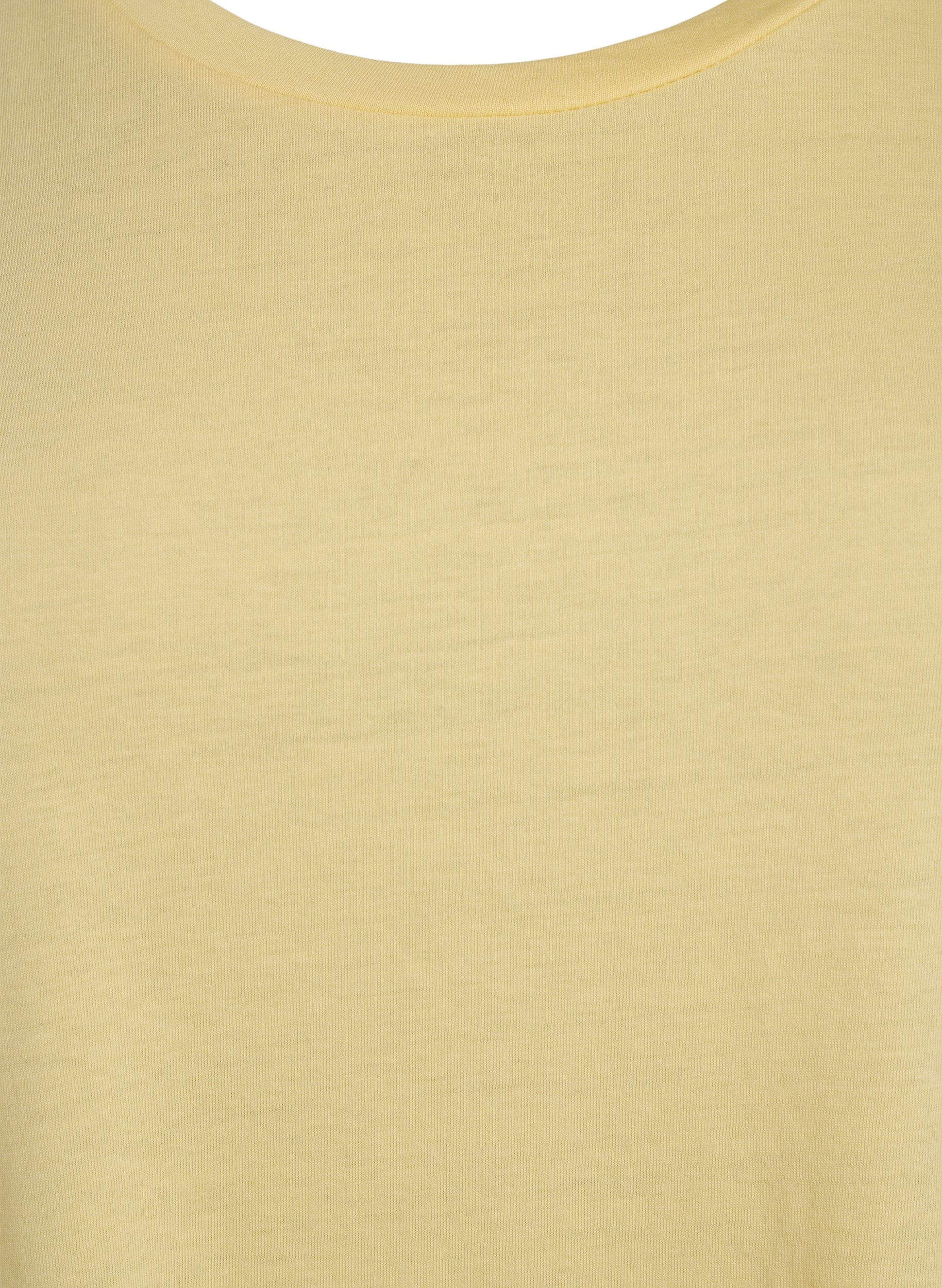 ZizziT-shirt &agrave; manches courtes en coton m&eacute;lang&eacute;, Jaune clair, Packshot image number 2