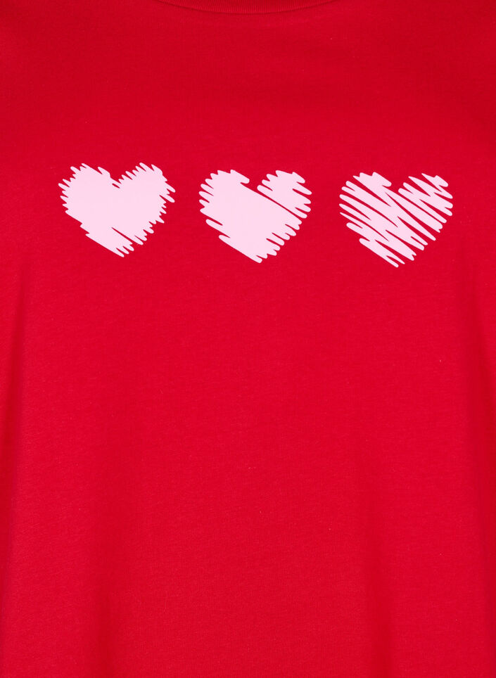 T-shirt en coton avec motif, Salsa w. Hearts, Packshot image number 2