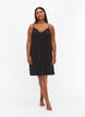 Chemise de nuit avec bord dentelle en viscose, Noir, Model image number 1