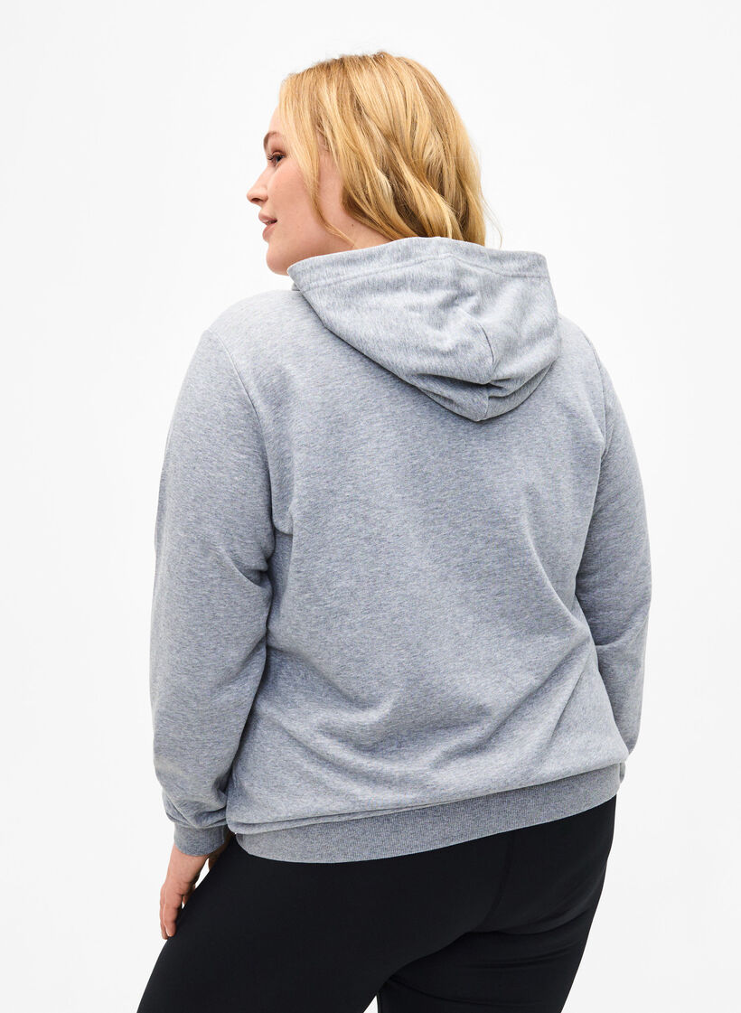Sweat à capuche, Light Grey Melange, Model image number 1