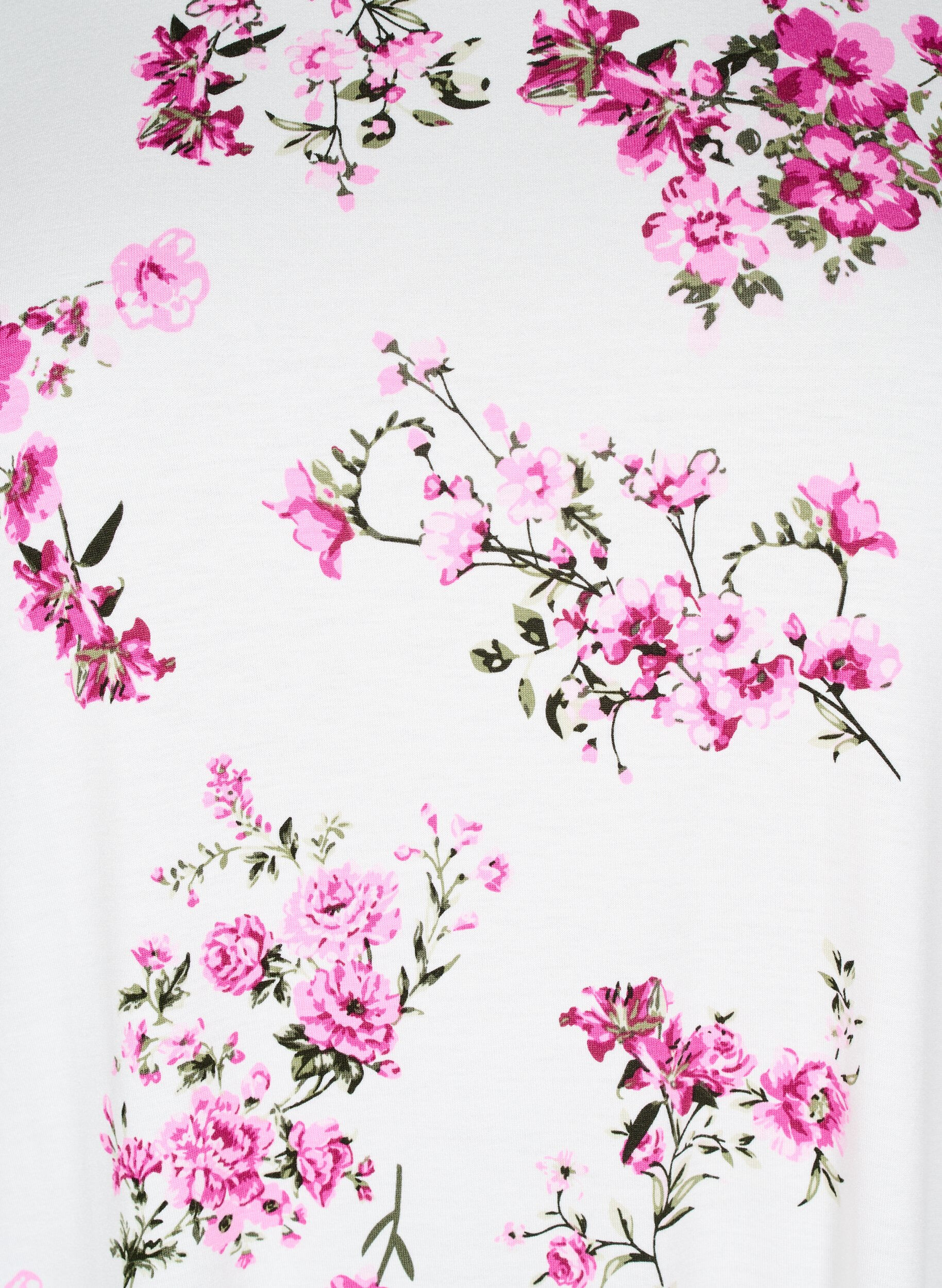 Zizzi T-shirt avec imprim&eacute; floral, Rose, Packshot image number 2