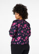 Veste en jacquard à motif floral, Black w. Red Rose, Model image number 1