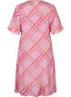 Robe portefeuille en viscose à carreaux , Pink Check, Packshot image number 1