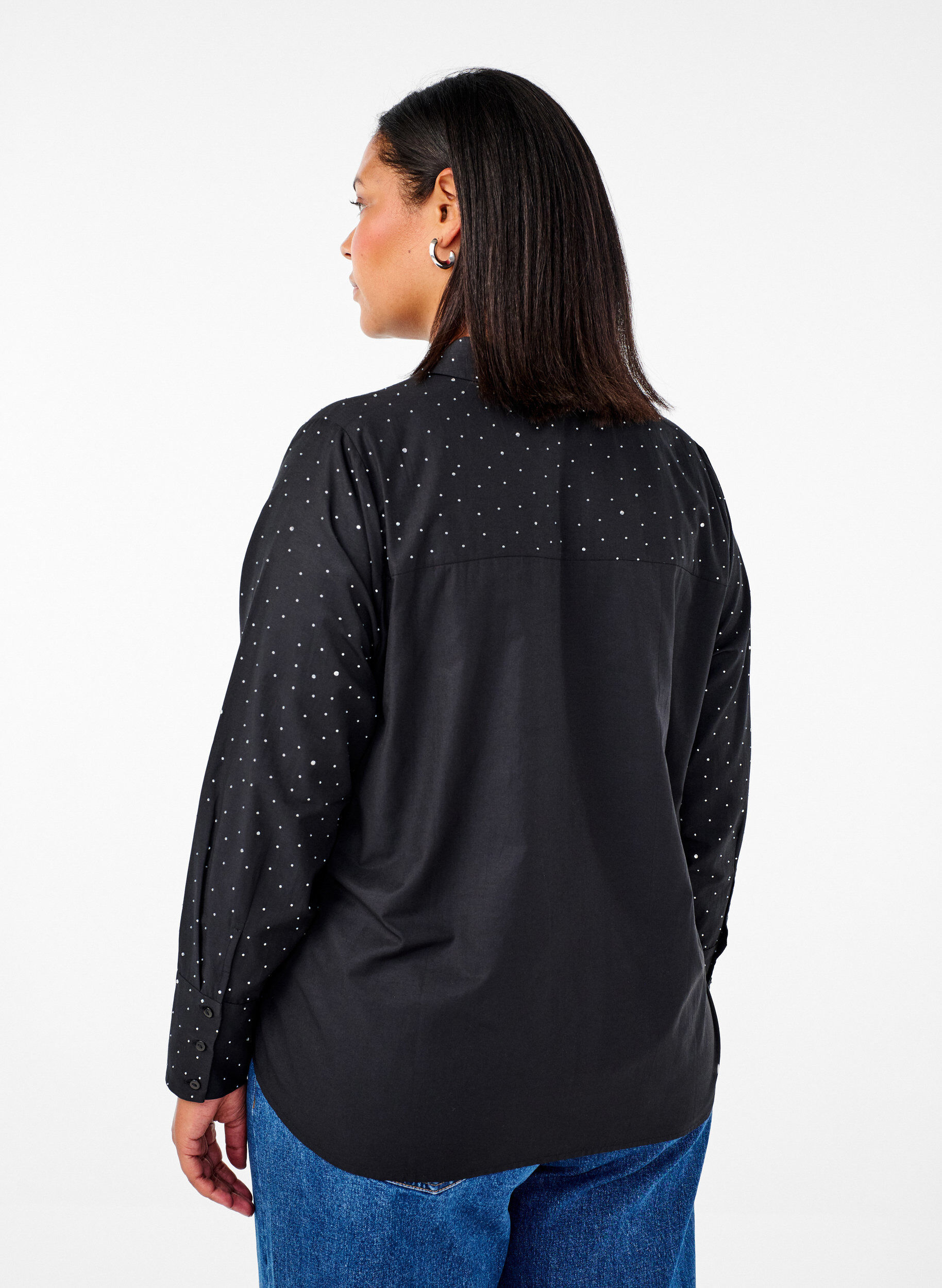 Zizzi Chemise avec des strass, Black, Model image number 1