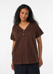 T-shirt dot&eacute; de boutons, Marron, Model image number 0