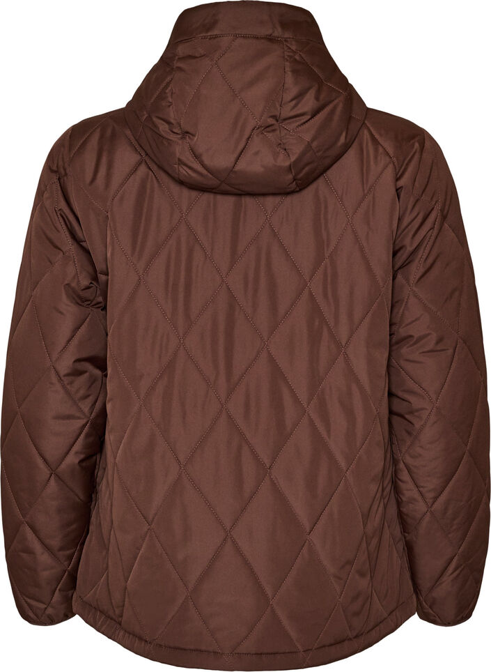 Veste l&eacute;g&egrave;rement matelass&eacute;e en losange, Marron, Packshot image number 1