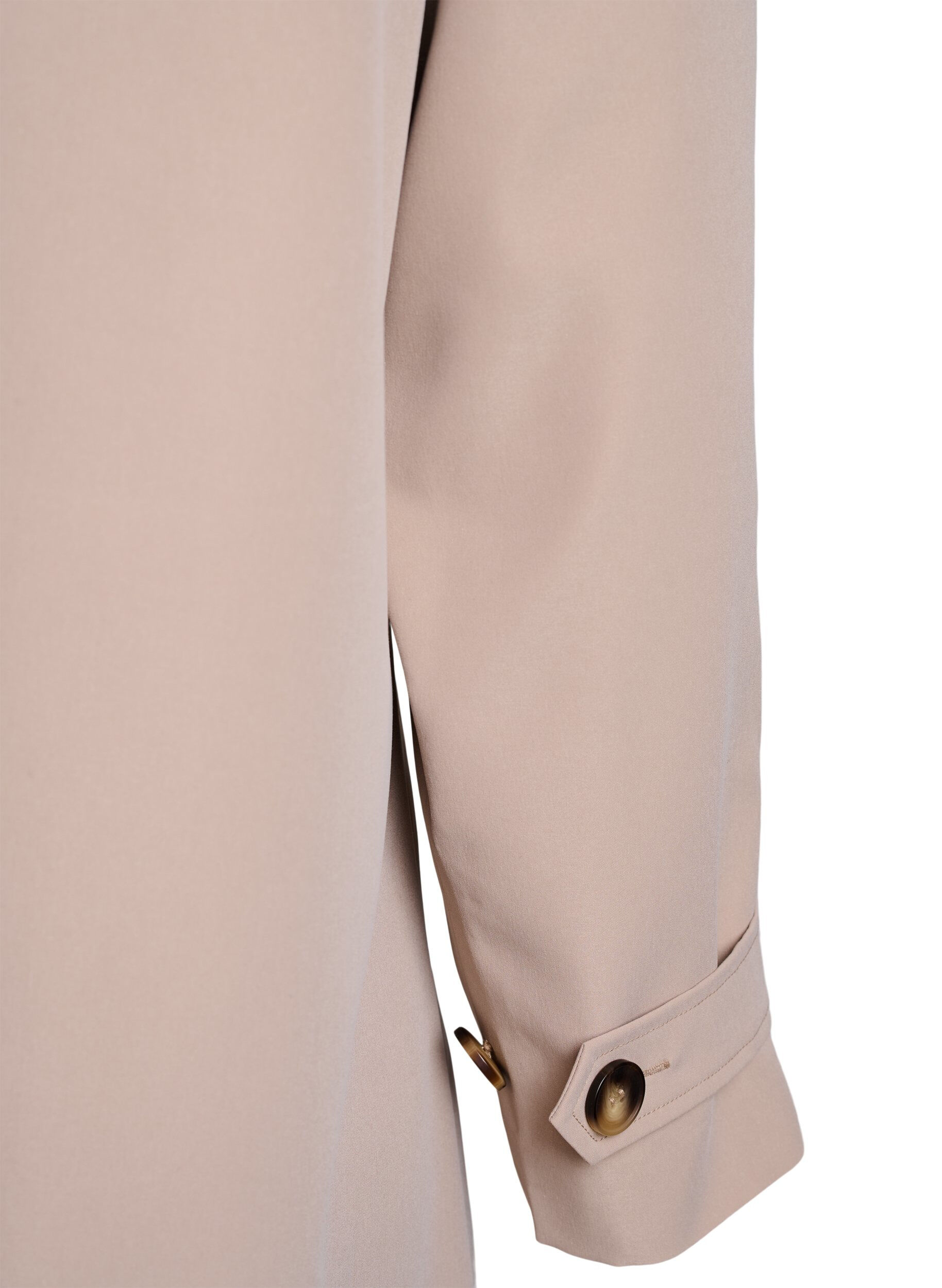 Zizzi Veste de printemps avec col en su&eacute;dine et fermeture &agrave; boutons cach&eacute;s, Beige, Packshot image number 4