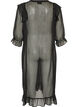 Robe midi en tissu l&eacute;ger et vaporeux &agrave; pois, avec des volants, Noir, Packshot image number 1