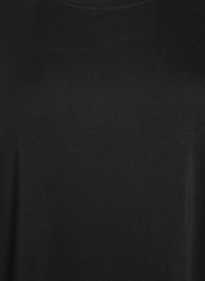 Robe T-shirt en jersey avec superposition en dentelle, Noir, Packshot image number 2