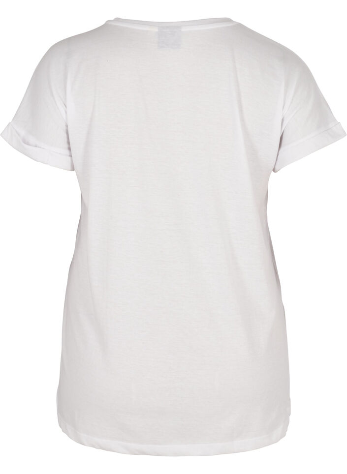 T-shirt en mélange coton, Bright White, Packshot image number 1