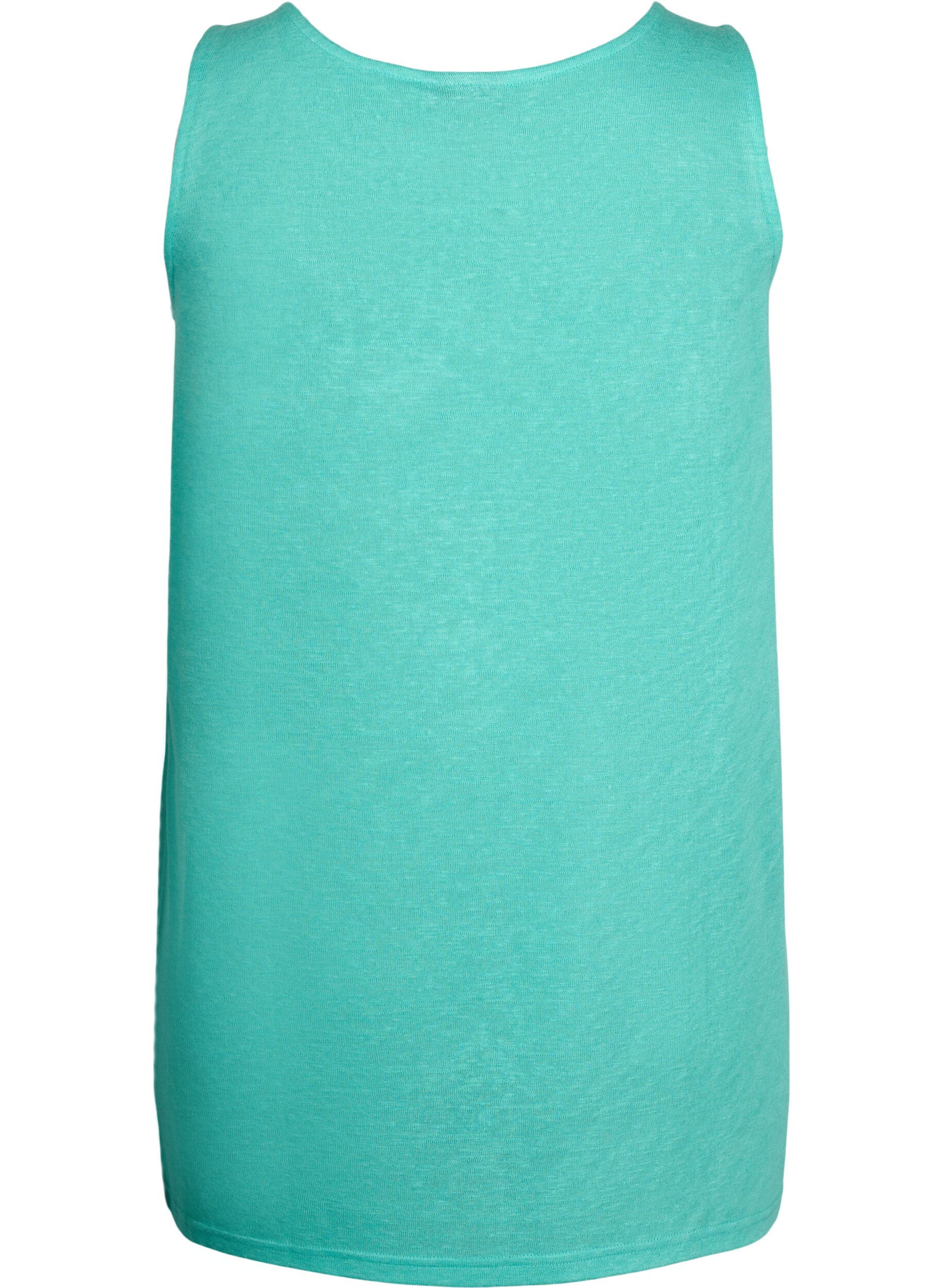 Zizzi Top avec structure et col rond, Turquoise, Packshot image number 1