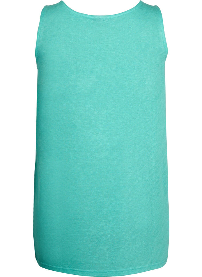 Top avec structure et col rond, Turquoise, Packshot image number 1
