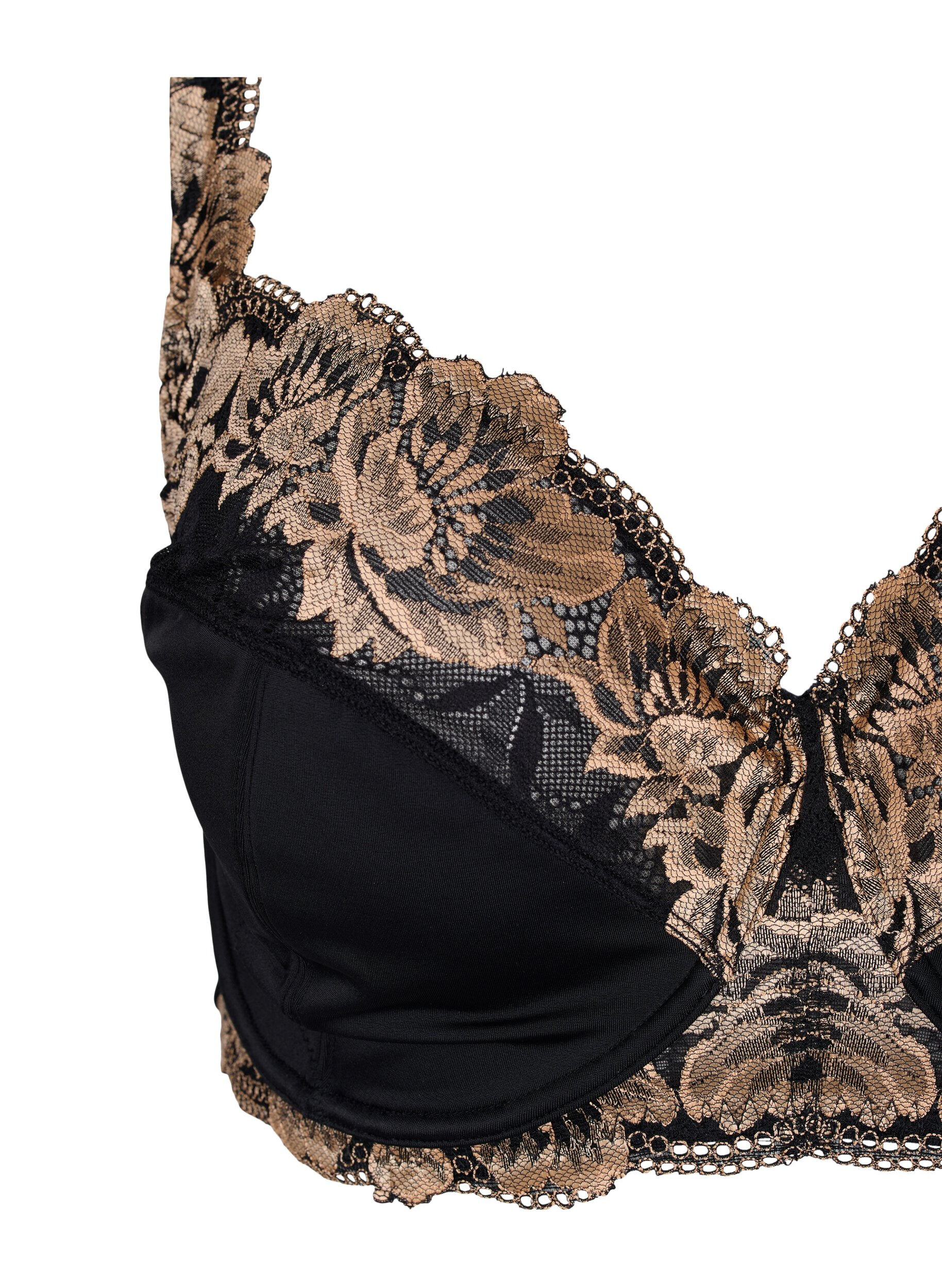 Zizzi Soutien-gorge &agrave; armatures en dentelle, Black, Packshot image number 2