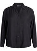 Chemise ample avec texture et col en V, Noir, Packshot image number 0