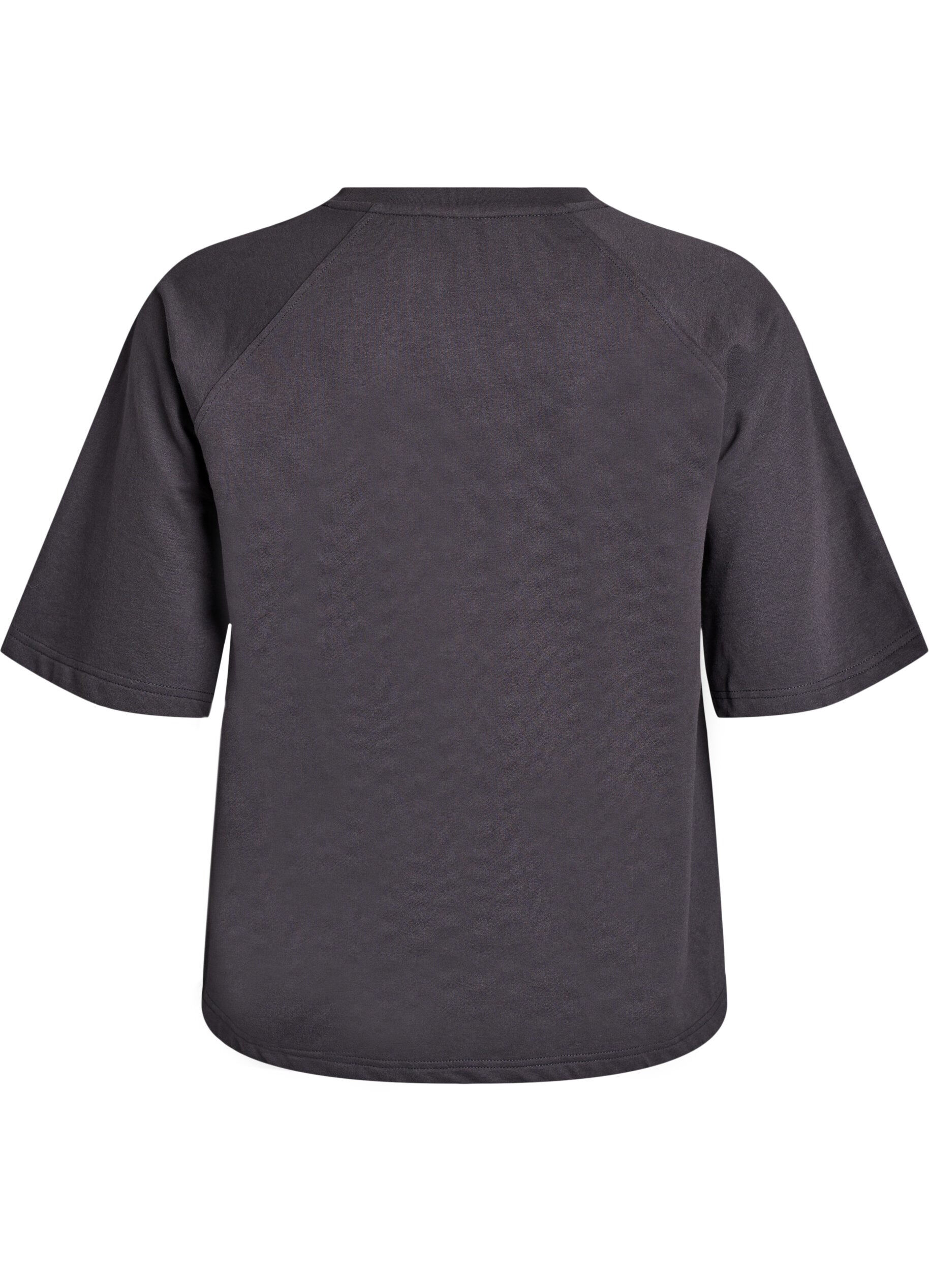 Zizzi Blouse en jersey avec manches raglan 3/4, Gris anthracite, Packshot image number 1