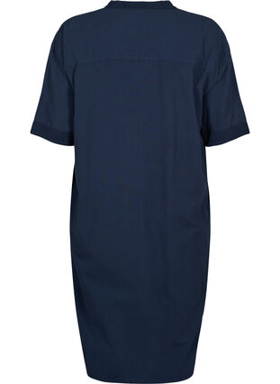 FLASH - Robe midi à manches courtes en coton, Navy Blazer, Packshot image number 1