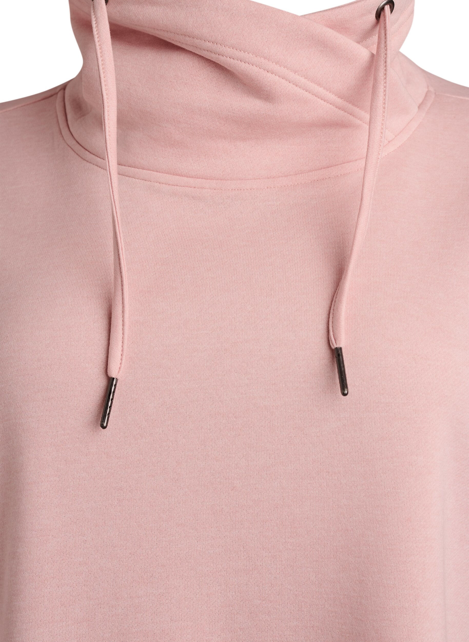 Zizzi FLASH - Robe sweat-shirt courte &agrave; col montant et poches, Rose poudr&eacute;e, Packshot image number 2