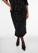 Jupe midi avec sequins et fentes, Noir, Model image number 2