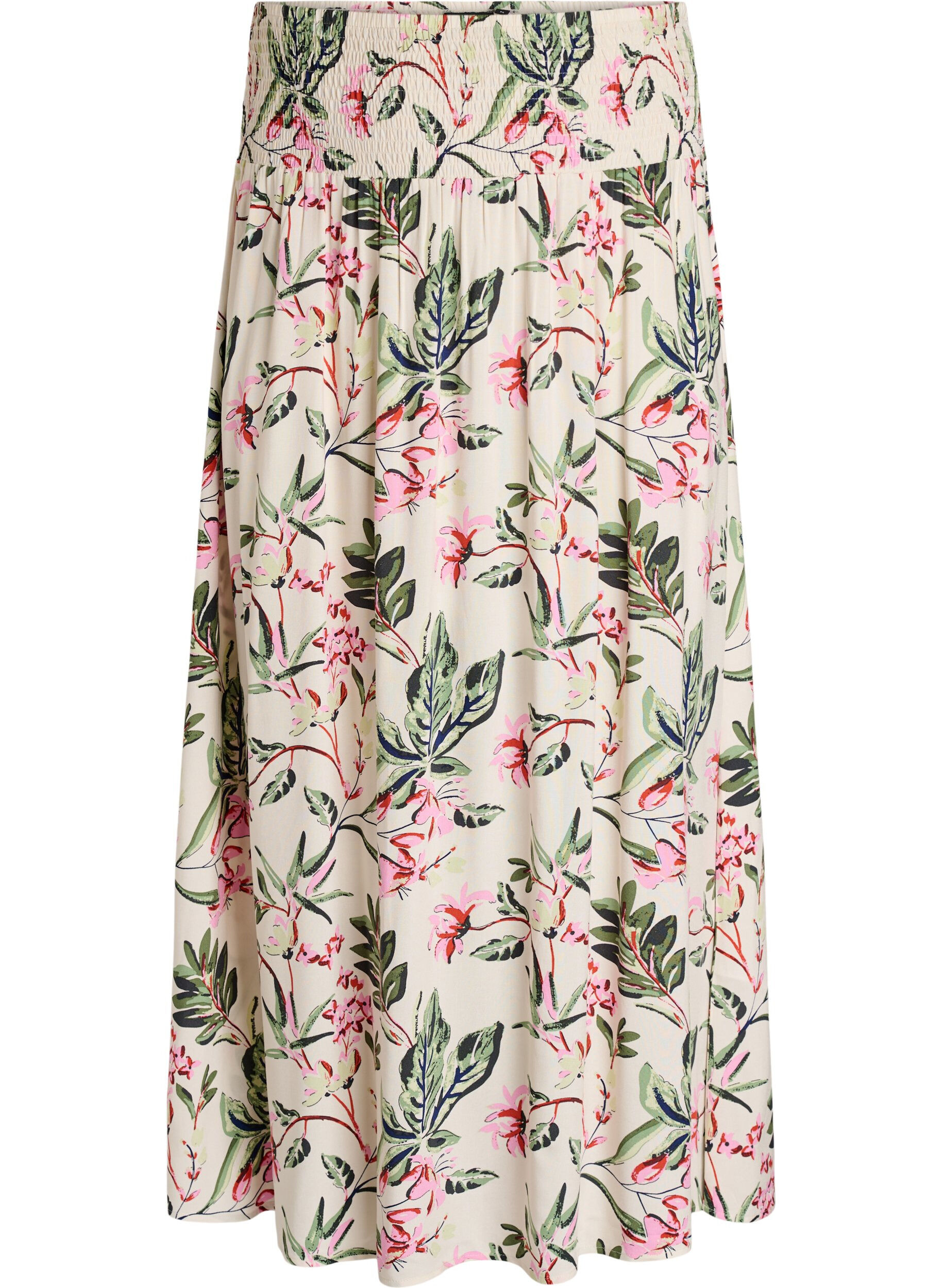 FLASH - Jupe longue en viscose avec smocks