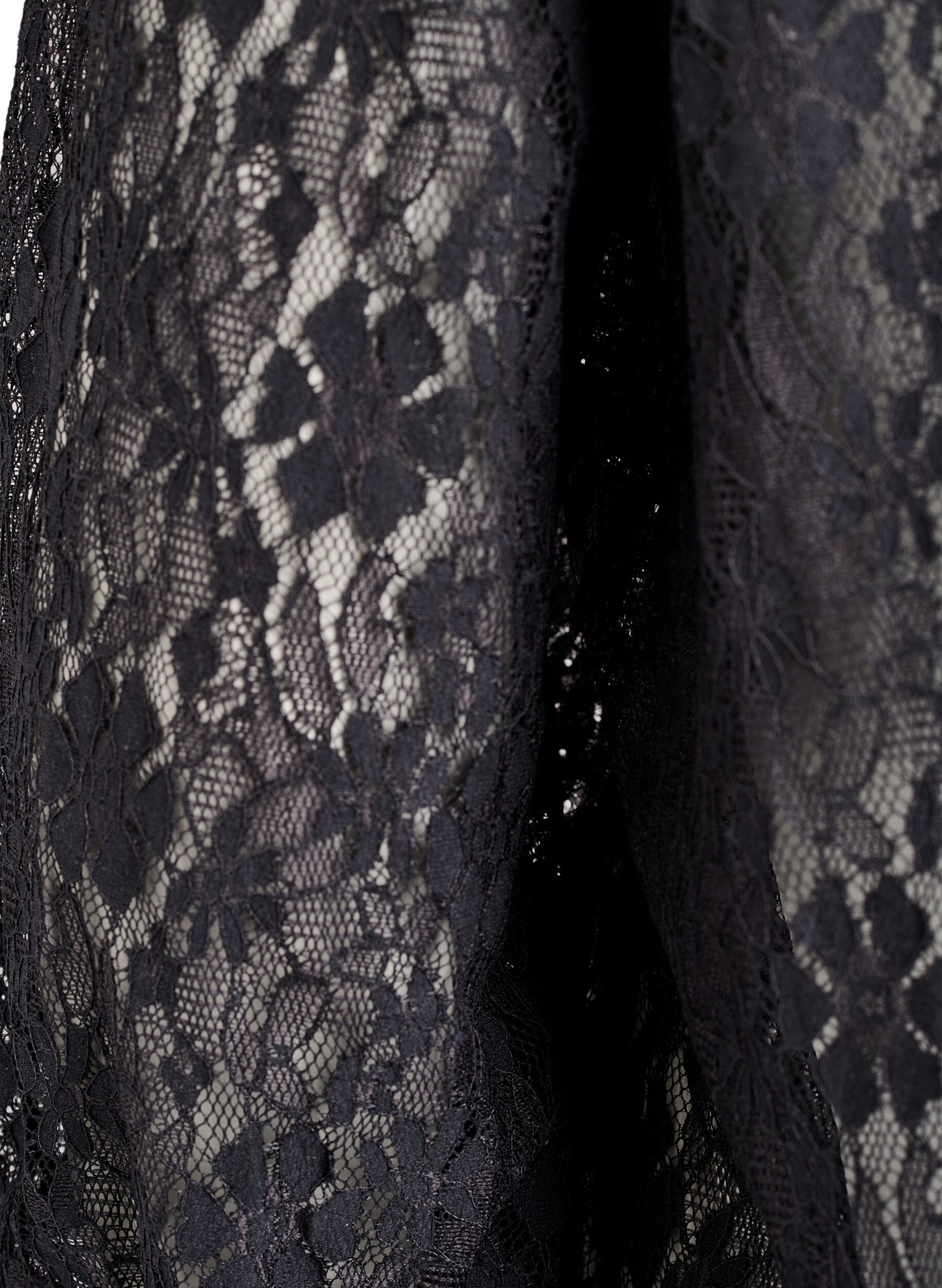 Zizzi Blouse en dentelle avec manches 3/4, Noir, Packshot image number 3