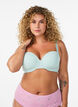 Soutien-gorge moul&eacute; en microfibre &agrave; texture dobby, Vert clair, Model image number 0