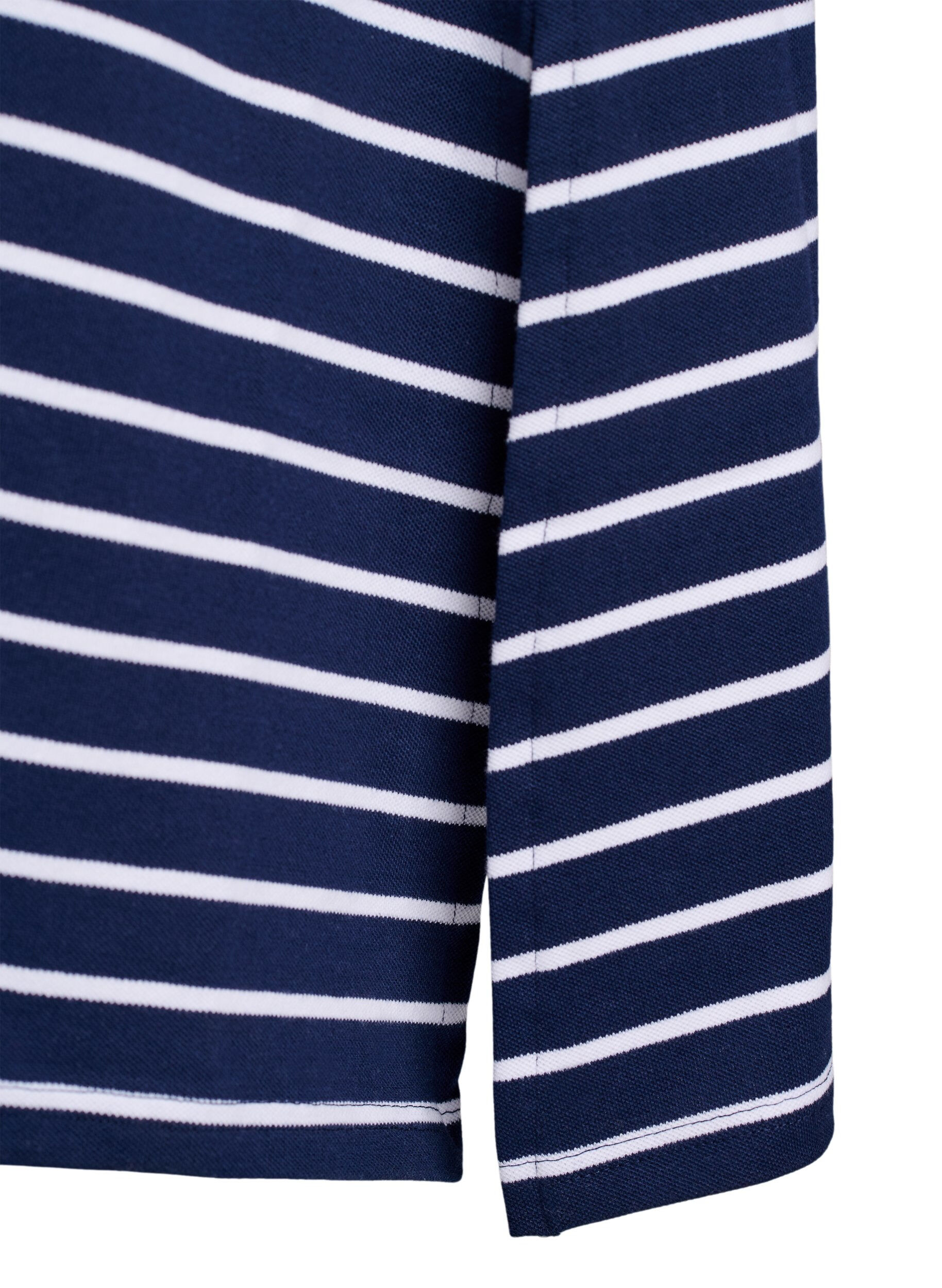 Zizzi Robe polo sans manches, mi-longue, Bleu, Packshot image number 3
