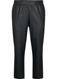 Pantalon en imitation cuir avec des poches, Black, Packshot
