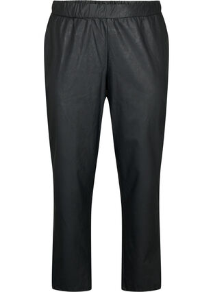 Pantalon en imitation cuir avec des poches, Black, Packshot image number 0
