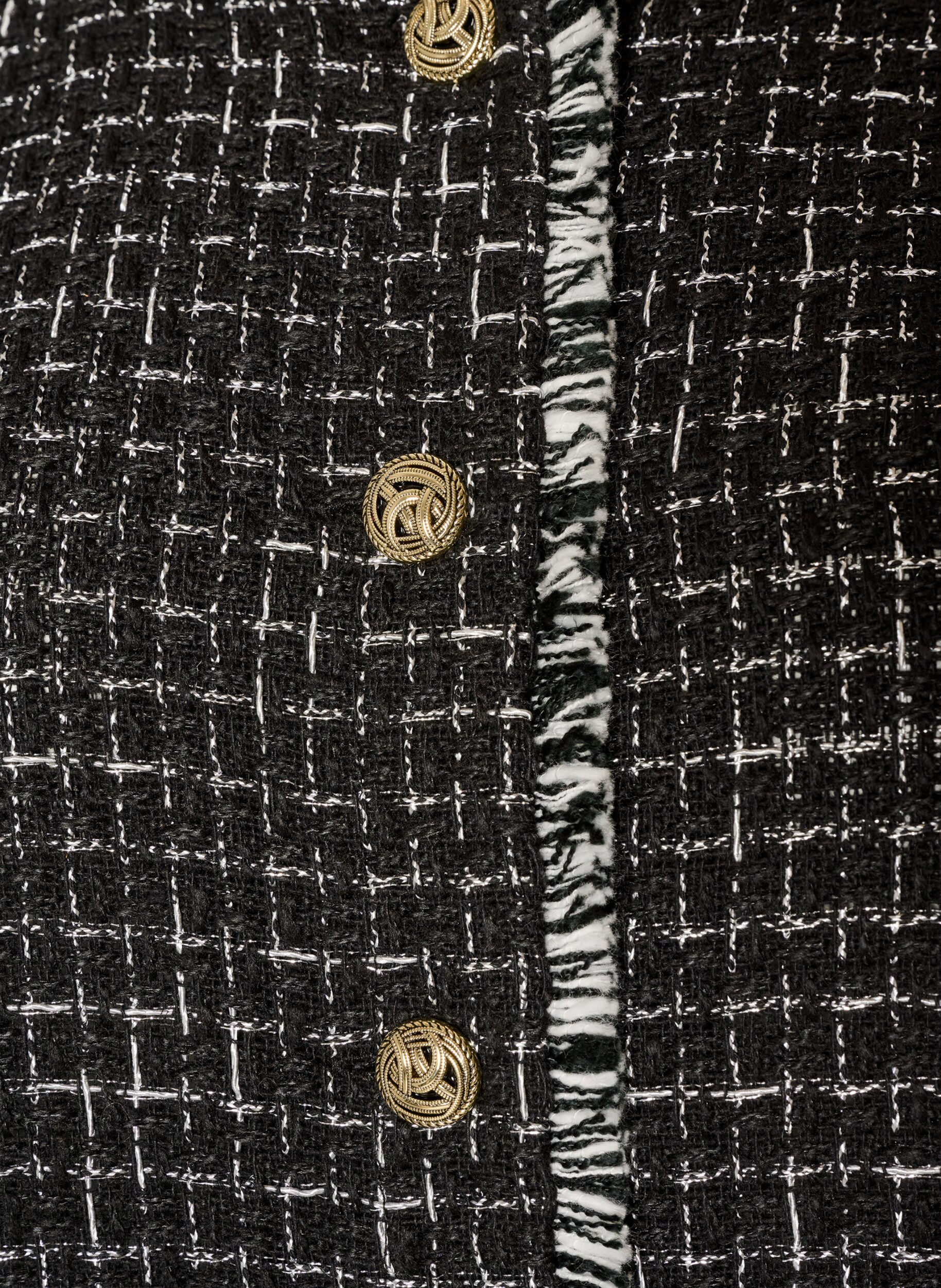 ZizziGilet &agrave; carreaux avec boutons d&eacute;coratifs, Noir, Packshot image number 2