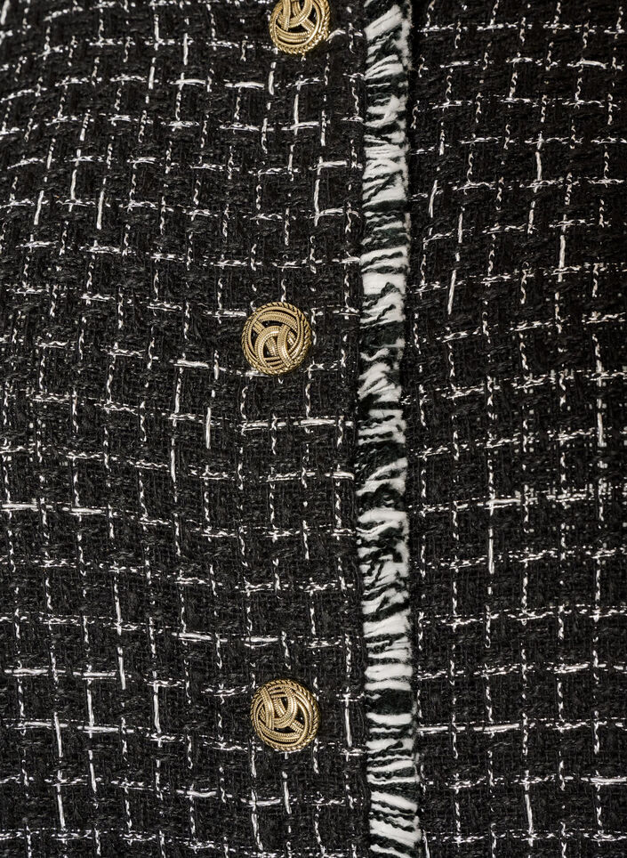 Gilet &agrave; carreaux avec boutons d&eacute;coratifs, Noir, Packshot image number 2