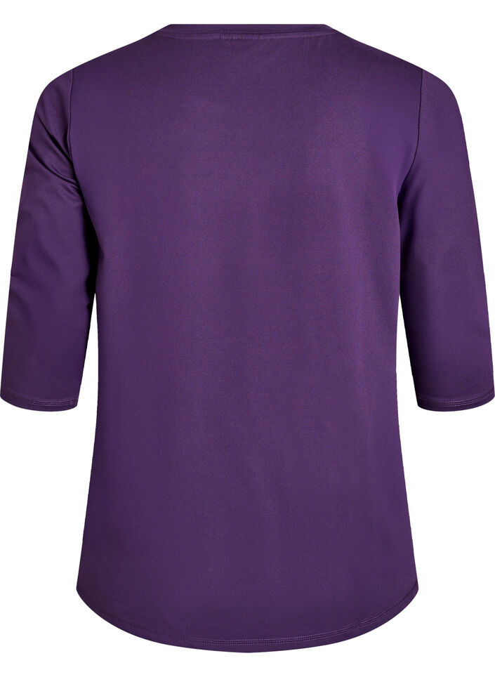 Haut de sport &agrave; manches 3/4, Violet, Packshot image number 1