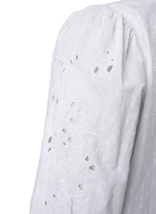 Blouse structurée avec broderie anglaise, Bright White, Packshot image number 3