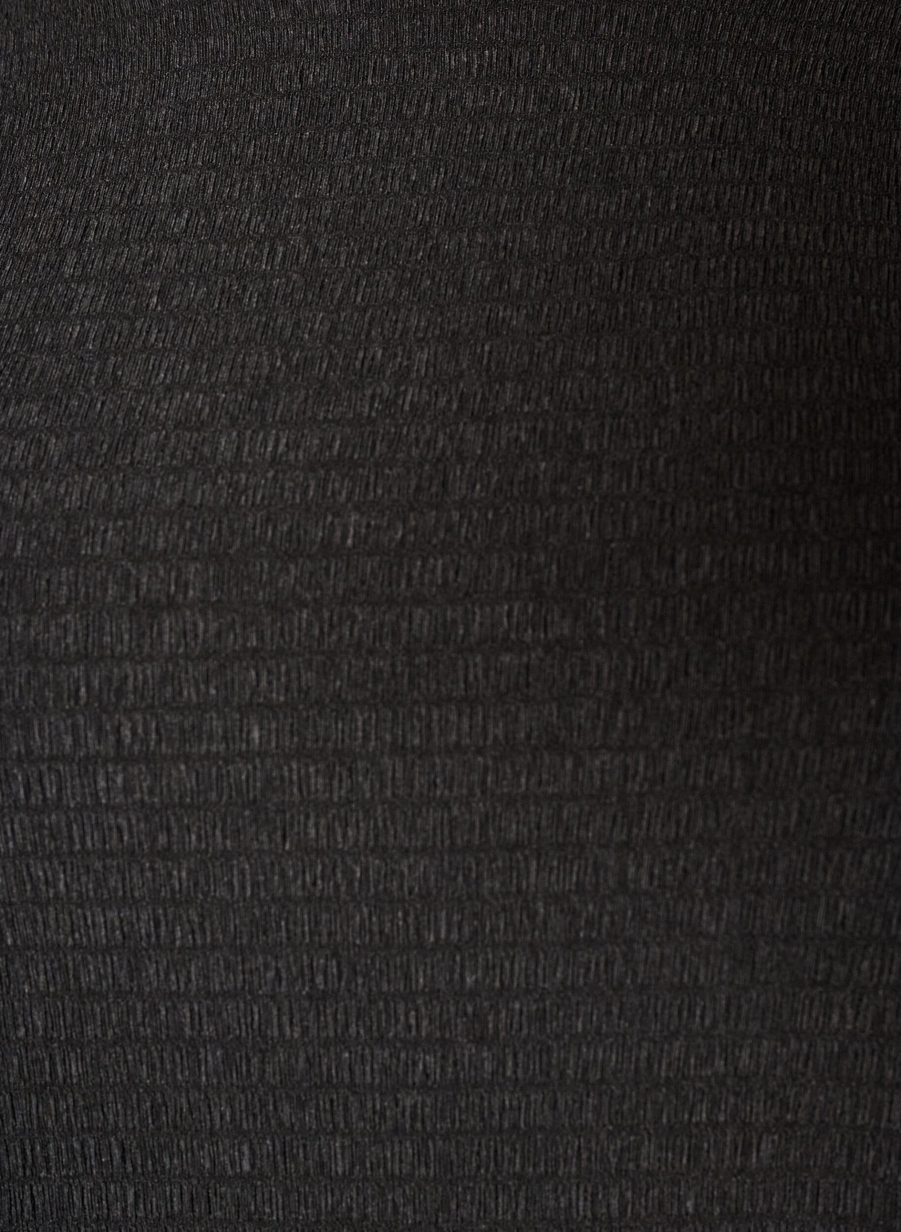 ZizziBlouse textur&eacute;e avec bords ondul&eacute;s, Noir, Packshot image number 2