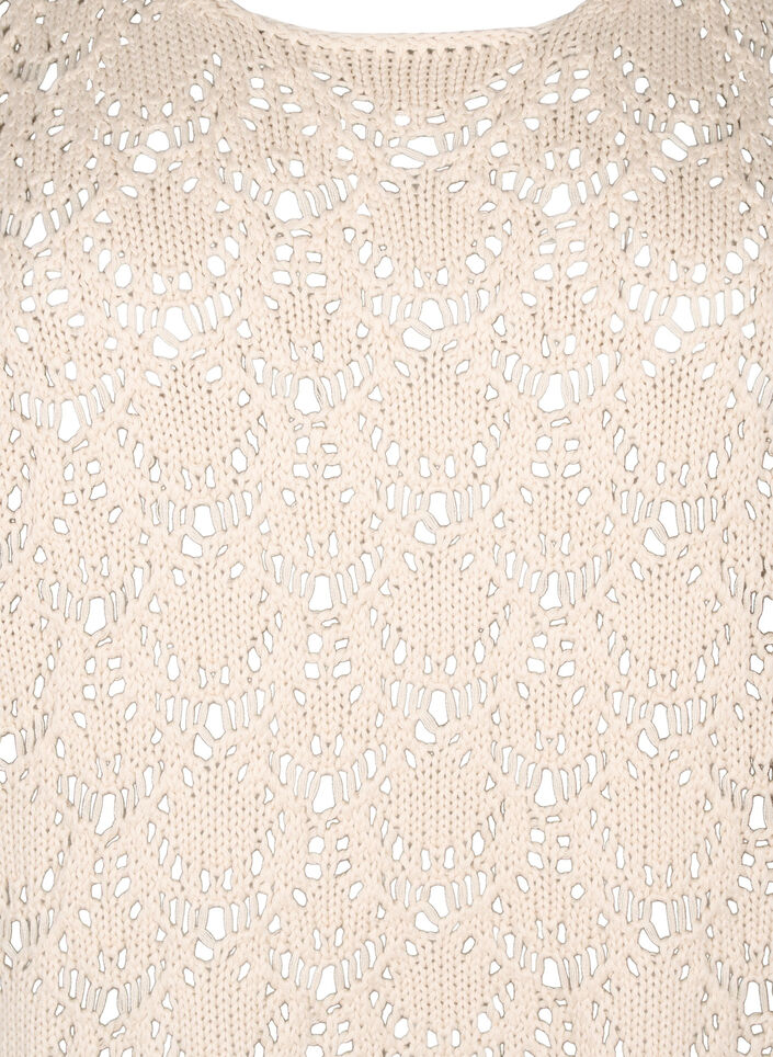 Chemisier en maille &agrave; manches courtes chauve-souris, Beige, Packshot image number 2