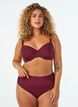 Soutien-gorge rembourr&eacute; &agrave; armatures avec dentelle et dos en U, Bordeaux, Model image number 1