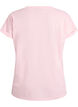 T-shirt &agrave; manches courtes en coton m&eacute;lang&eacute;, Rose, Packshot image number 1