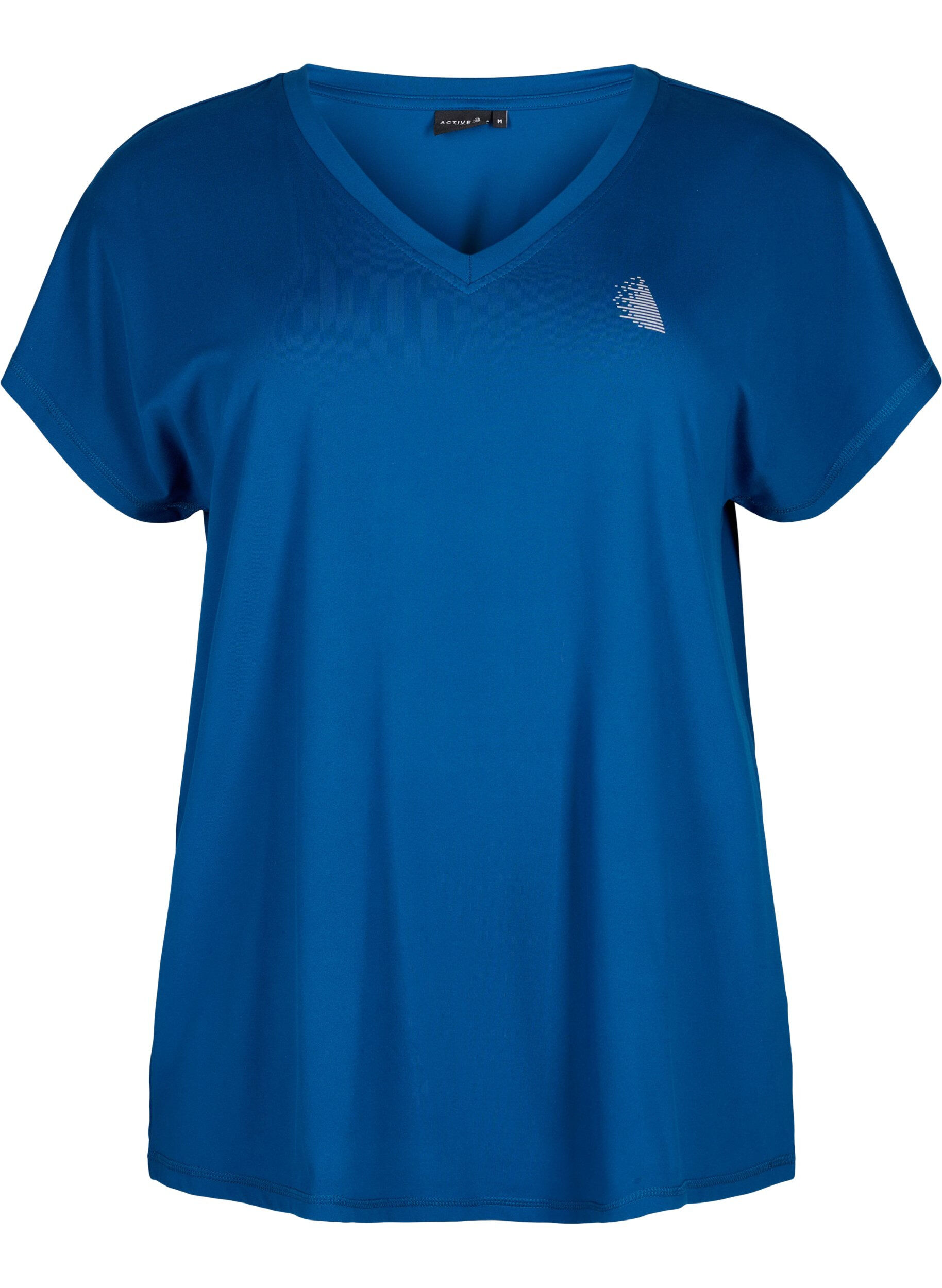 Zizzi T-shirt de sport ample avec col en V, Blue Opal, Packshot image number 0