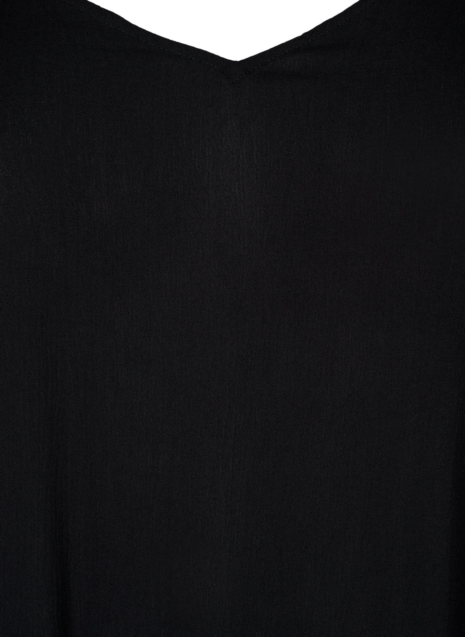 Zizzi Robe d'&eacute;t&eacute; &agrave; bretelles en viscose, Black, Packshot image number 2